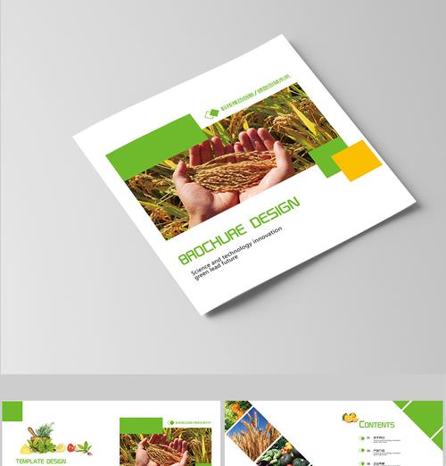 农业农产品绿色食品简约大气环保画册设计图片
